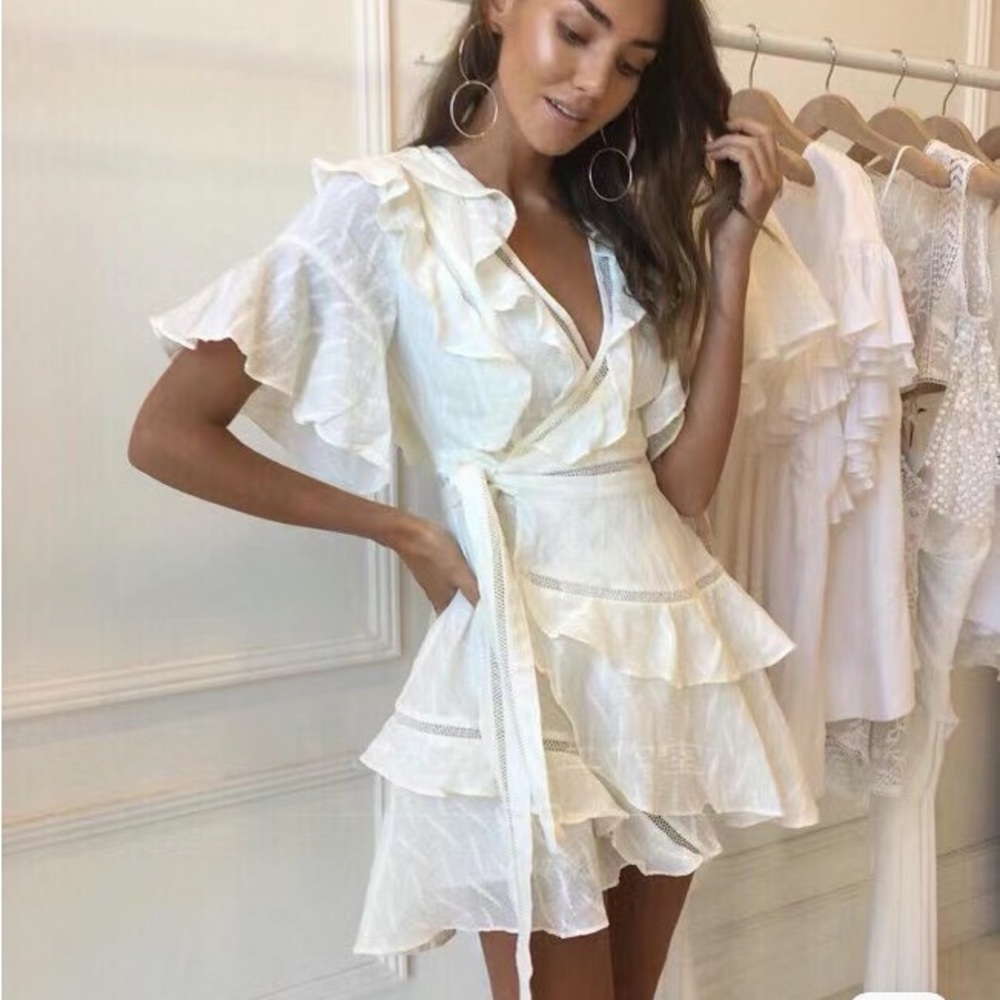 Acler Ivory Wrap Dress